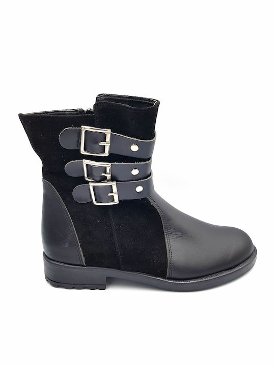 ABY Ghete Copii din Suede cu Fermuar Negre
