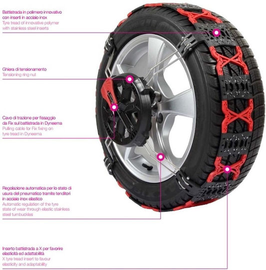 Modula Plastic Grip System 90 Χιονοαλυσίδες Τύπου Αράχνης Πάχους 7mm Επιβατικού Αυτοκινήτου 2τμχ