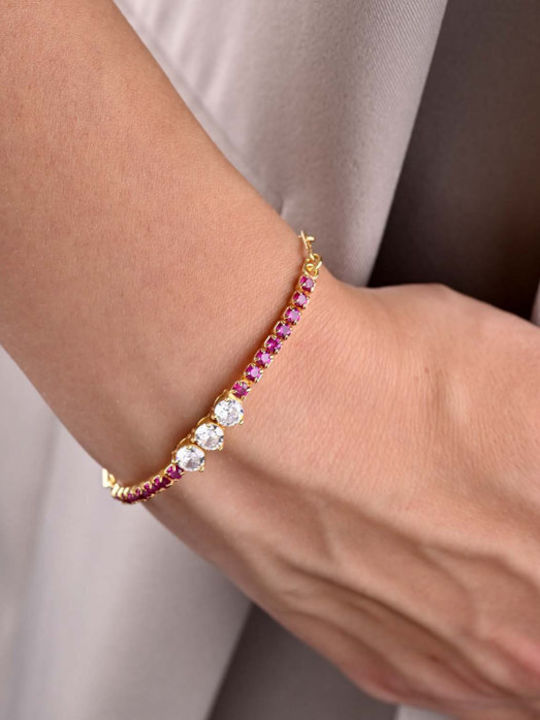 KIKI Star Collection gold plated sterling silver and cubic zirconia bracelet with cubic zirconia