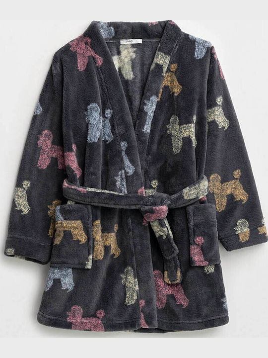 Vamp Παιδική Ρόμπα Χειμωνιάτικη Fleece Γκρι Vamp Παιδική Ρόμπα Χειμωνιάτικη Fleece Γκρι