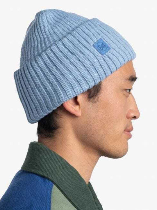 Rutger Beanie Unisex Beanie with Rib Knit in Light Blue color