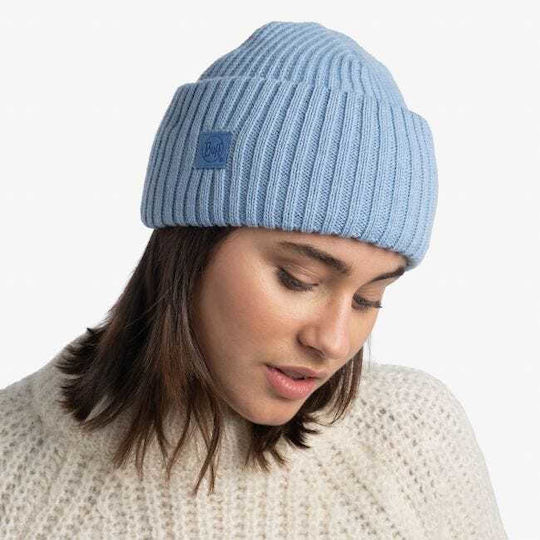 Rutger Beanie Unisex Căciulă cu Tricotaj Rib în culoarea Albastru deschis