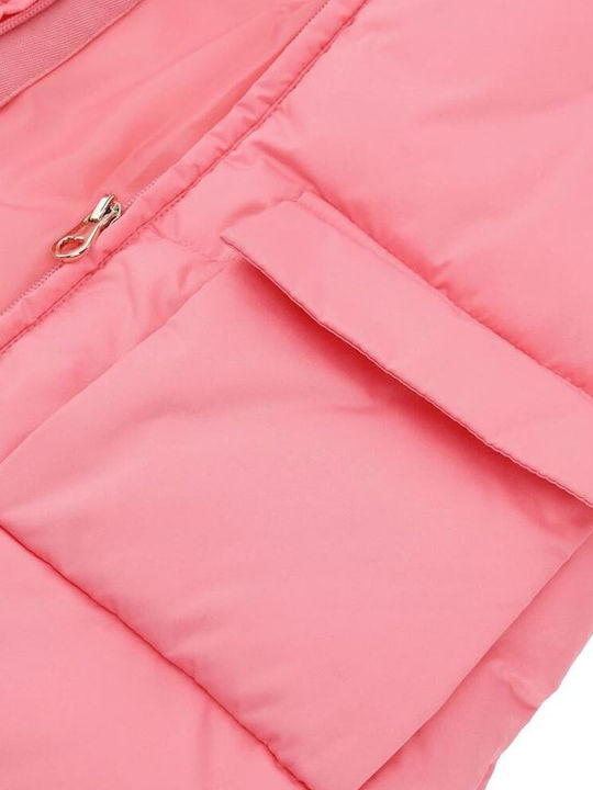 Kinderjacken & Winterjacken Langes Gesteppt mit Futter & Kapuze Rosa