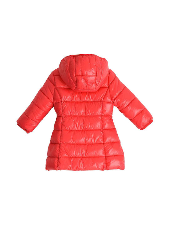 iDO Wasserdicht Kinderjacke Lang mit Kapuze Rot