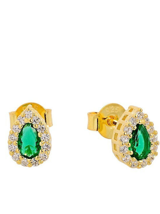 Prince Silvero Earrings made of Silver Gold Plated with Stones