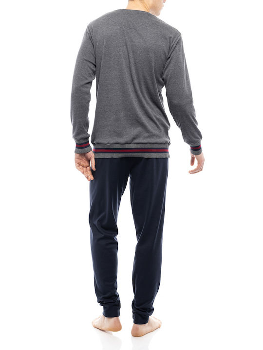 Ulisse Men's Winter Cotton Pajamas Set Gray