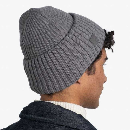 Rutger Beanie Unisex Beanie with Rib Knit in Gray color