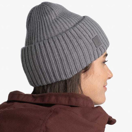 Rutger Beanie Unisex Beanie with Rib Knit in Gray color