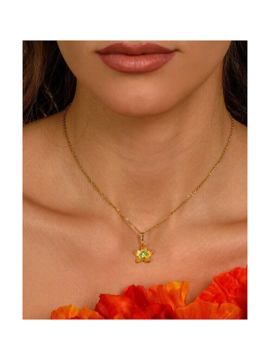 LifeLikes Necklace with design Flower Gold Plated
