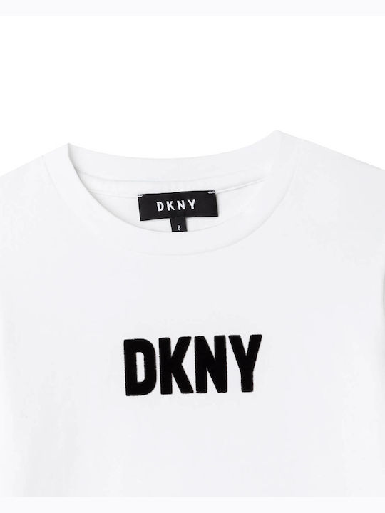 DKNY Παιδική Χειμερινή Μπλούζα Μακρυμάνικη Λευκή