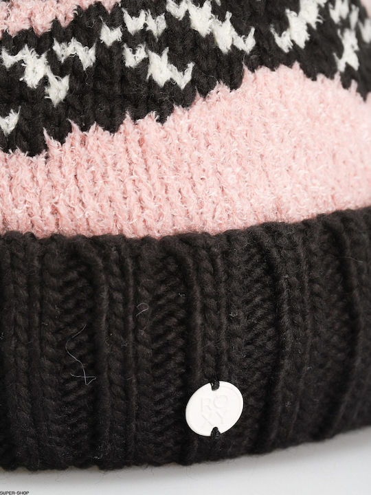 Hateya Pom Pom Beanie Căciulă Tricotată Pentru Femei Negru/Roz