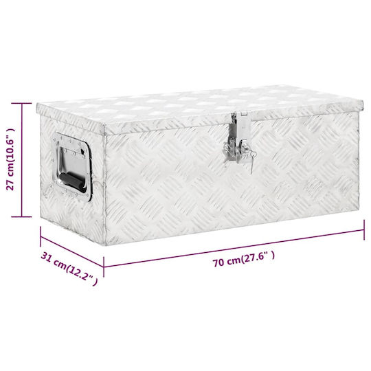 vidaXL Tool Storage Aluminum Box W70xD31xH27cm 152250