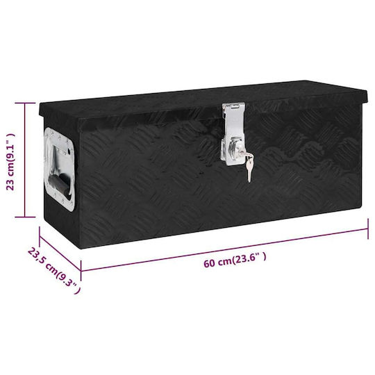 vidaXL Tool Storage Aluminum Box W60xD23.5xH23cm 152249