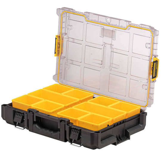 Dewalt Tool Compartment Organiser 10 Slot with Removable Box Yellow 55x37x13cm