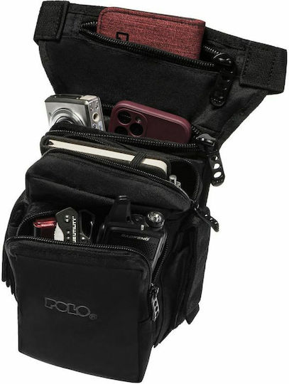 Polo Waist Bag Side Gun Military Pouch Thigh made of Cordura Black 3lt