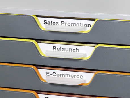 Durable Plastic Desktop Drawer 7 Positions 28x35.6x29.2cm Gray Varicolor