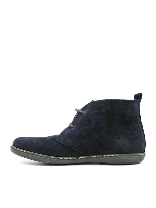 Suede Kinderstiefeletten mit Schnürsenkeln Blau