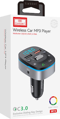 Earldom FM Transmitter Αυτοκινήτου QC 3.0 ЕТ-M74 mit Bluetooth / MicroSD / USB