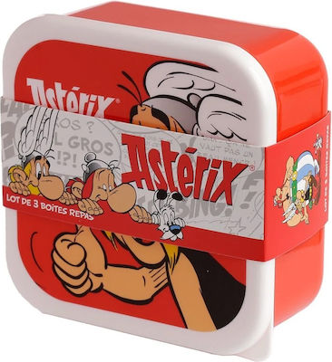 Bicycle Asterix Obelix Idefix Kids Set Lunch Plastic Box Multicolour