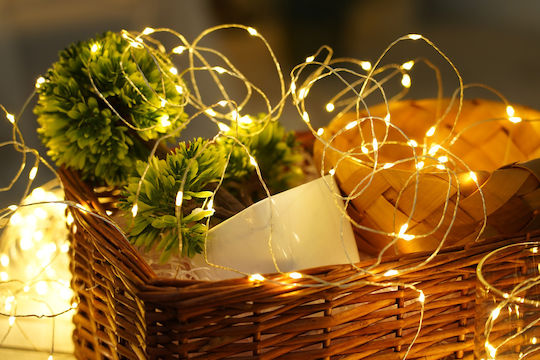 30 Lights LED 2.85m. Warm White Battery in String 1pcs
