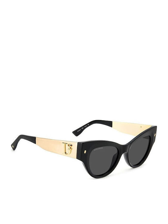 Dsquared2 Women's Sunglasses with Black Plastic Frame and Gray Lens