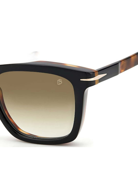 David Beckham Men's Sunglasses with Black Plastic Frame and Brown Gradient Lens DB 7000/S XWY/9K