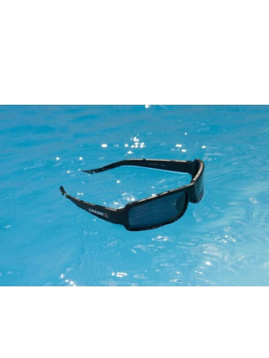 CressiSub Ninja Floating Men's Sunglasses with Black Plastic Frame and Black Mirror Lens DB100003