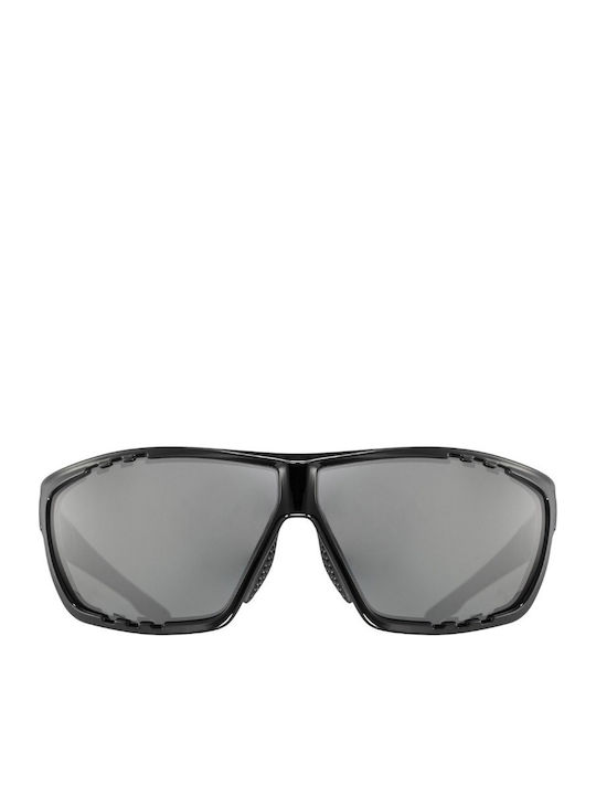 Uvex Sportstyle 706 V Ανδρικά Γυαλιά Ηλίου με Μαύρο Κοκκάλινο Σκελετό και Μαύρο Καθρέφτη Φακό 5320052201