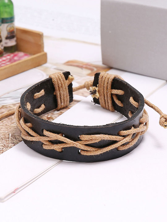 Leather bicolour bracelet