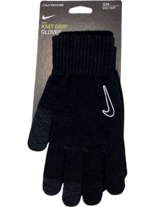 Unisex Knitted Touch Gloves Black Knitted Tech And Grip