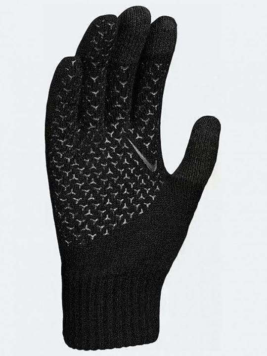 Unisex Knitted Touch Gloves Black Knitted Tech And Grip