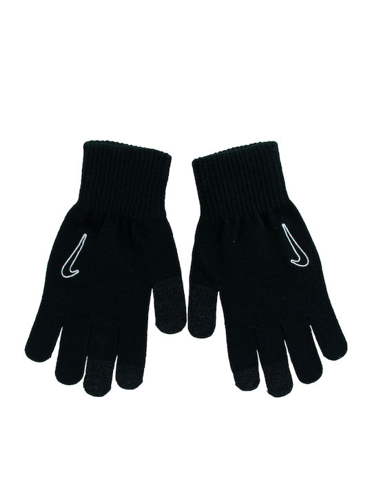 Unisex Knitted Touch Gloves Black Knitted Tech And Grip