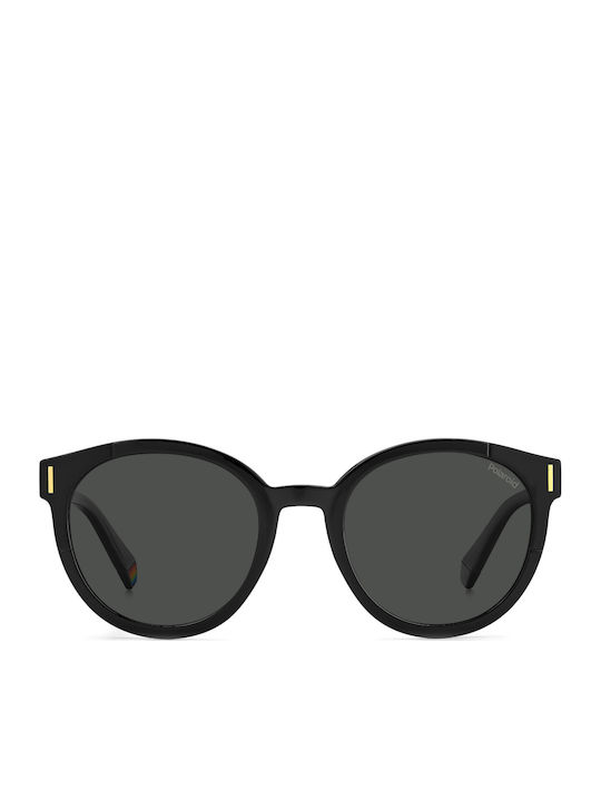 Polaroid Damen Sonnenbrille mit Schwarz Kunststoff Gestell und Gray Polarisiert Linse PLD6185/S 807/M9
