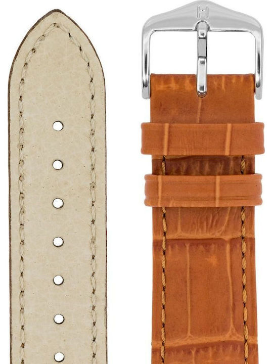 Hirsch Duke Alligator Δερμάτινο Λουράκι Καφέ 18mm
