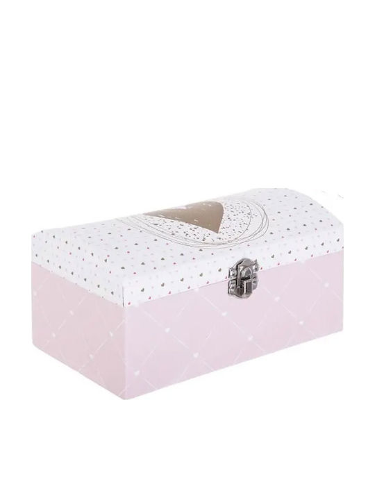 A-s Jewelry Jewellery Box with Mirror Pink 19.9x12x10.5cm