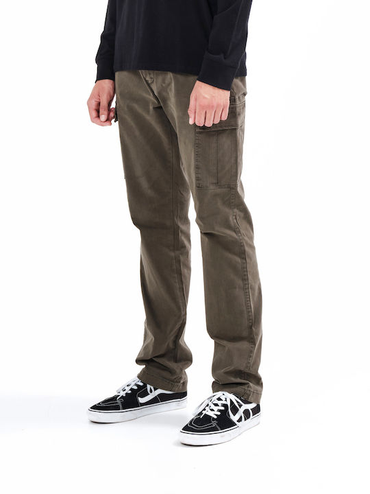 Trousers Cargo Elastic in Loose Fit Olive