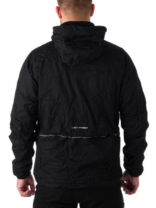 Northfinder Herren Winter Jacke Lässig Wasserdicht Schwarz