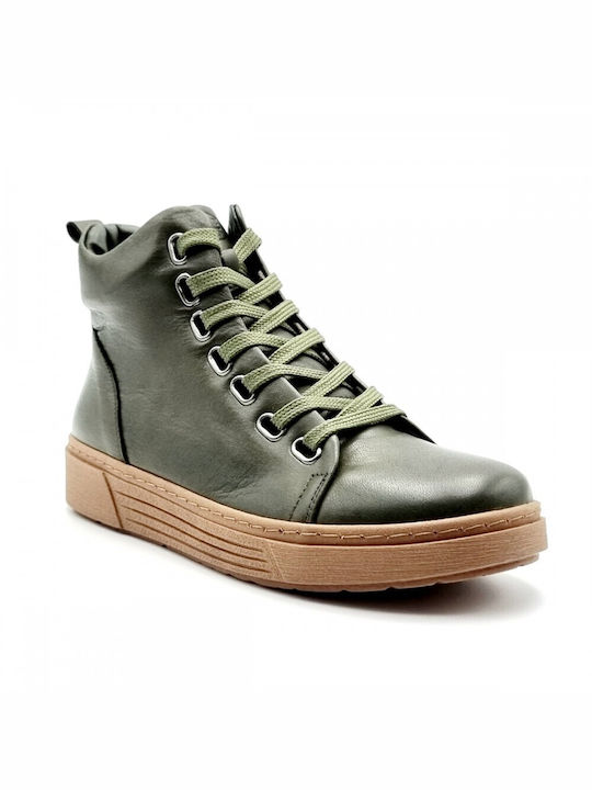 Safe Step Leder Damen Knöchelstiefel Khaki