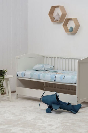 Naf Naf Little Ballons Baby Sheets Set Crib Cotton 120x170cm 3pcs Naf Naf Little Ballons Baby Sheets Set Crib Cotton 120x170cm 3pcs