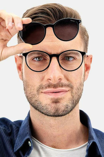 Polaroid Herren Acetat Brillengestell mit Clip-On Schwarz PLD6137/CS 807M9