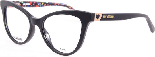Moschino Rame Ochelari Pentru Femei Acetat Ochi De Pisică Negru MOL576 807