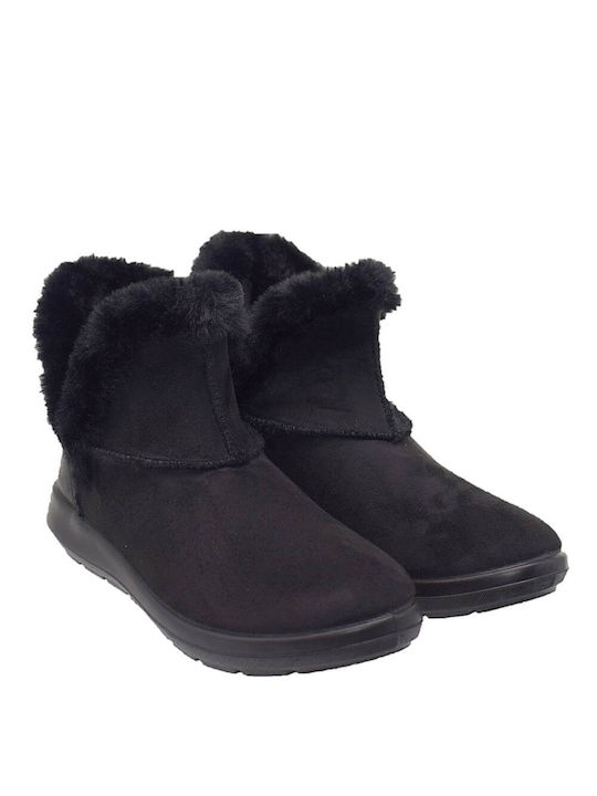 Inblu Women's Ankle Boots Platform & Fur Black