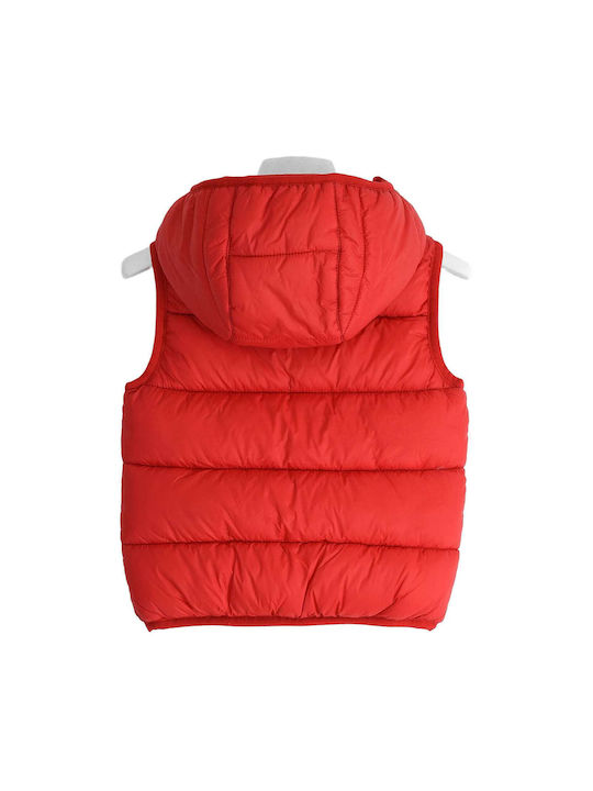 iDO Waterproof Kids Casual Jacket Sleeveless short Hooded Red 4