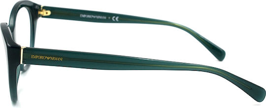 Emporio Armani Women's Acetate Cat Eye Prescription Eyeglass Frame Green EA3189 5127