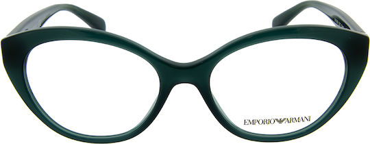 Emporio Armani Women's Acetate Cat Eye Prescription Eyeglass Frame Green EA3189 5127