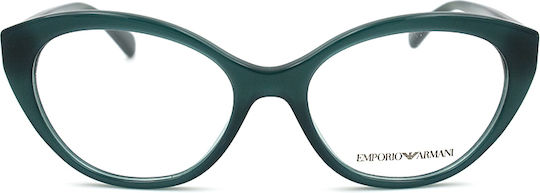 Emporio Armani Women's Acetate Cat Eye Prescription Eyeglass Frame Green EA3189 5127