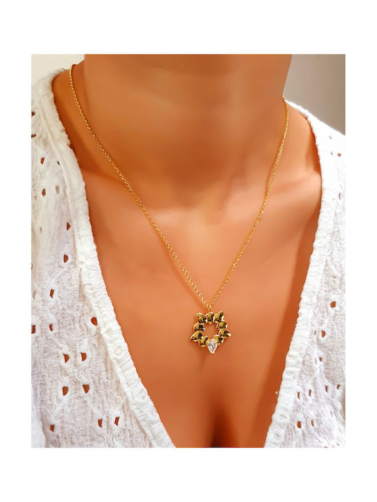 Vogue Necklace from Gold Plated Silver with Zircon