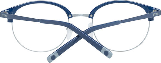 Sting Metal Eyeglass Frame Blue VST181 0502