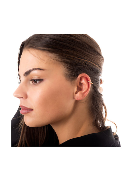 Oxzen Γυναικεία Σκουλαρίκια Ear Cuff από Ασήμι Επιχρυσωμένα Με Πέτρες