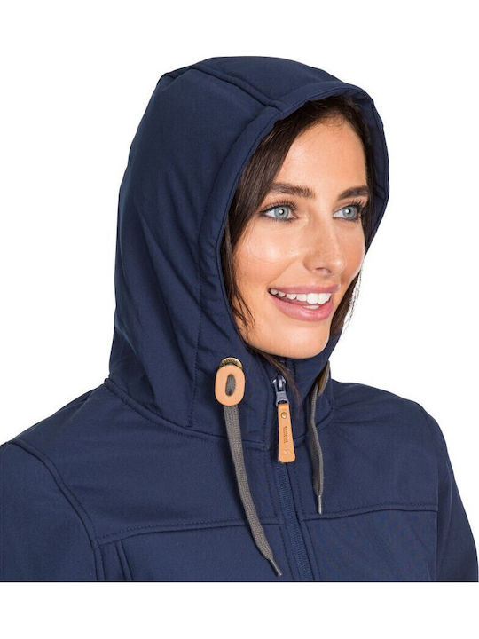 Kristen Women's Long Parka Softshell Jacket Waterproof and Windproof for Winter Navy Blue